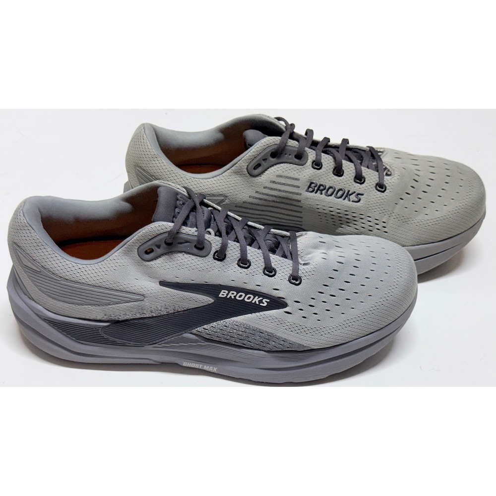 Brooks Ghost Max Mens Running Shoes Grey Low Top Sneakers 1104061D038
